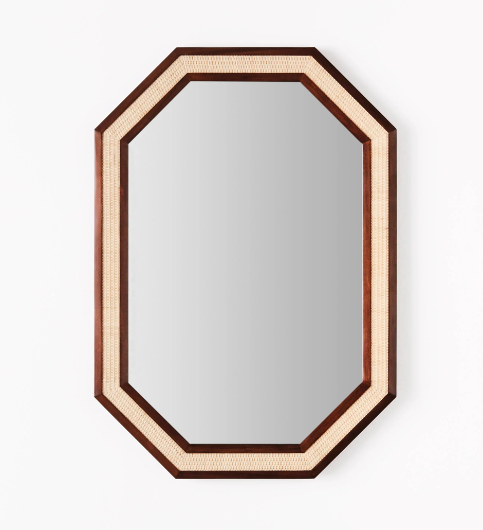 Rattan mirror small