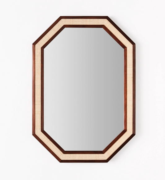 Rattan mirror small