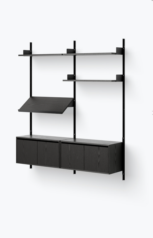 Wardrobe Shelf Cabinets w. Drawers black ash/black