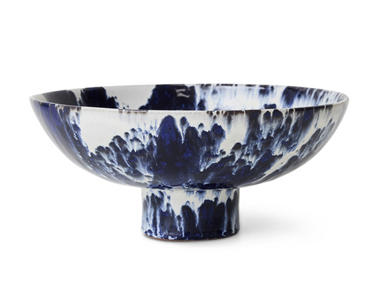 Ceramic bowl on base Indigo