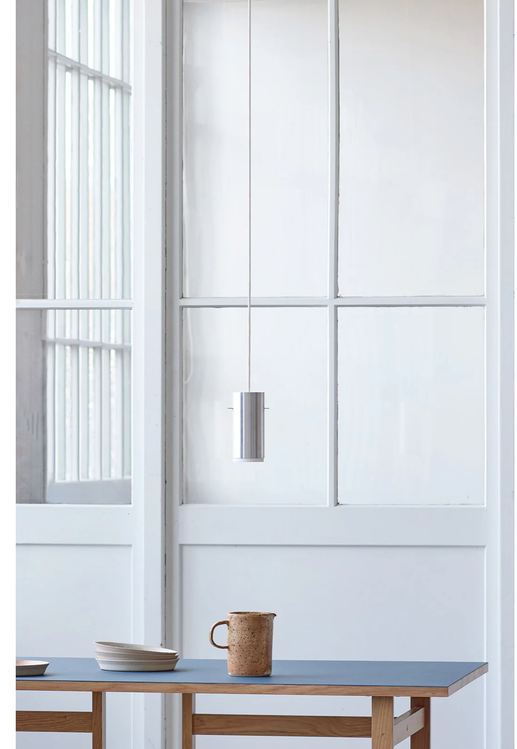 Tube Pendant Brushed Aluminium Large