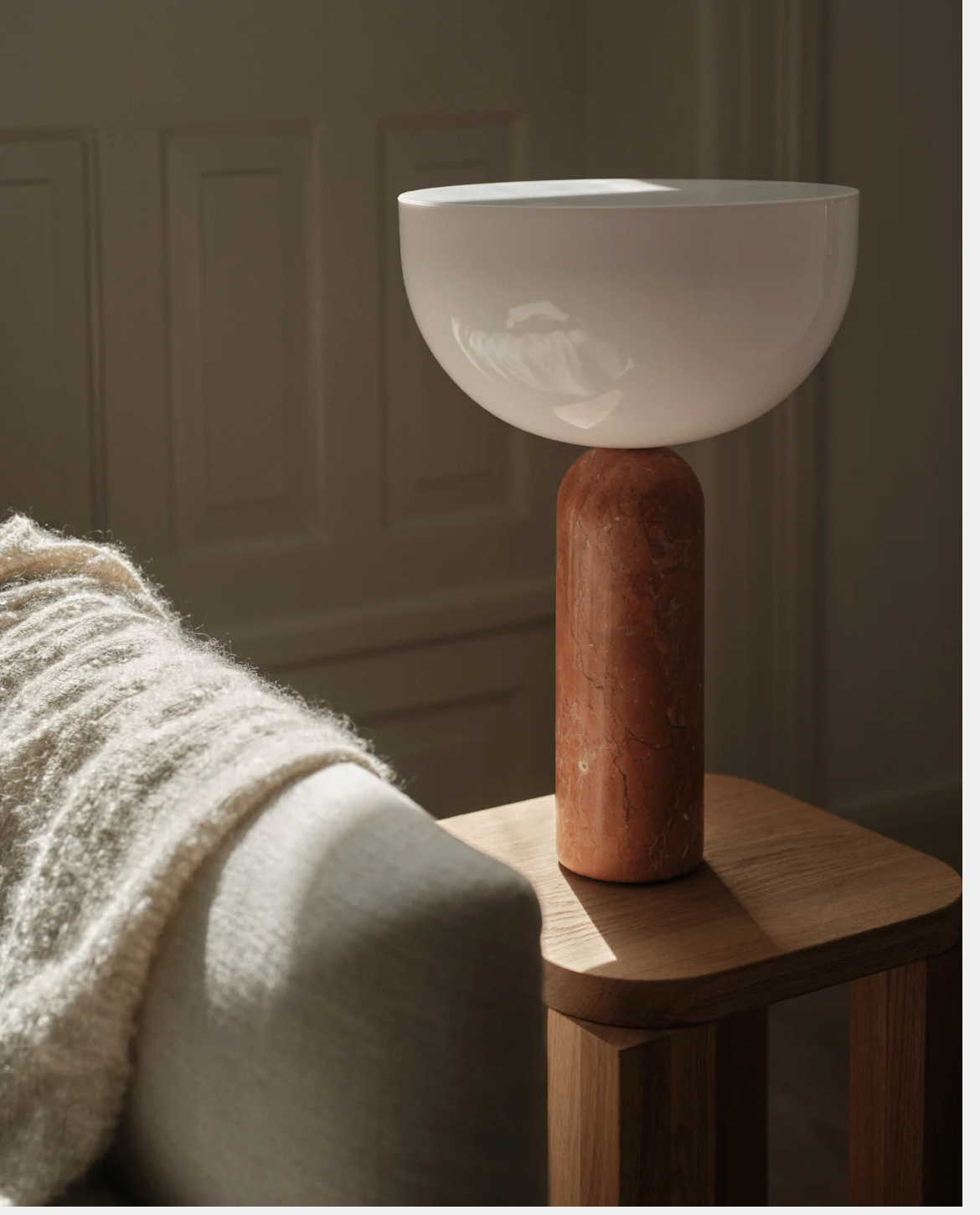 Kizu Table Lamp Large Breccia Pernice Marble