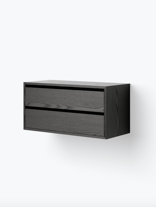 Cabinet Low w. Drawers Black Ash/black