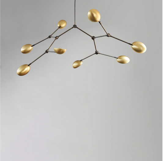Drop chandelier brass