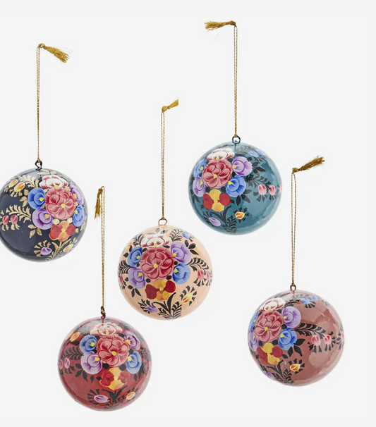 HANDMADE PAPER MACHE CHRISTMAS BALLS