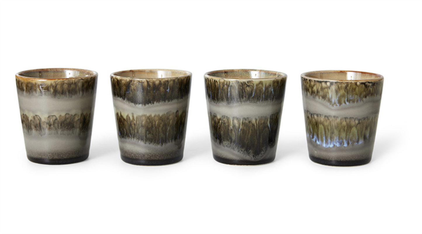 70s coffee mugs fern