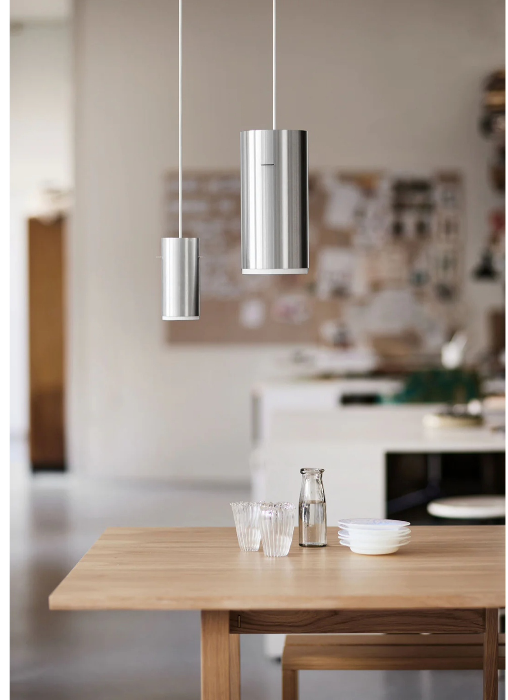 Tube Pendant Brushed Aluminium Large