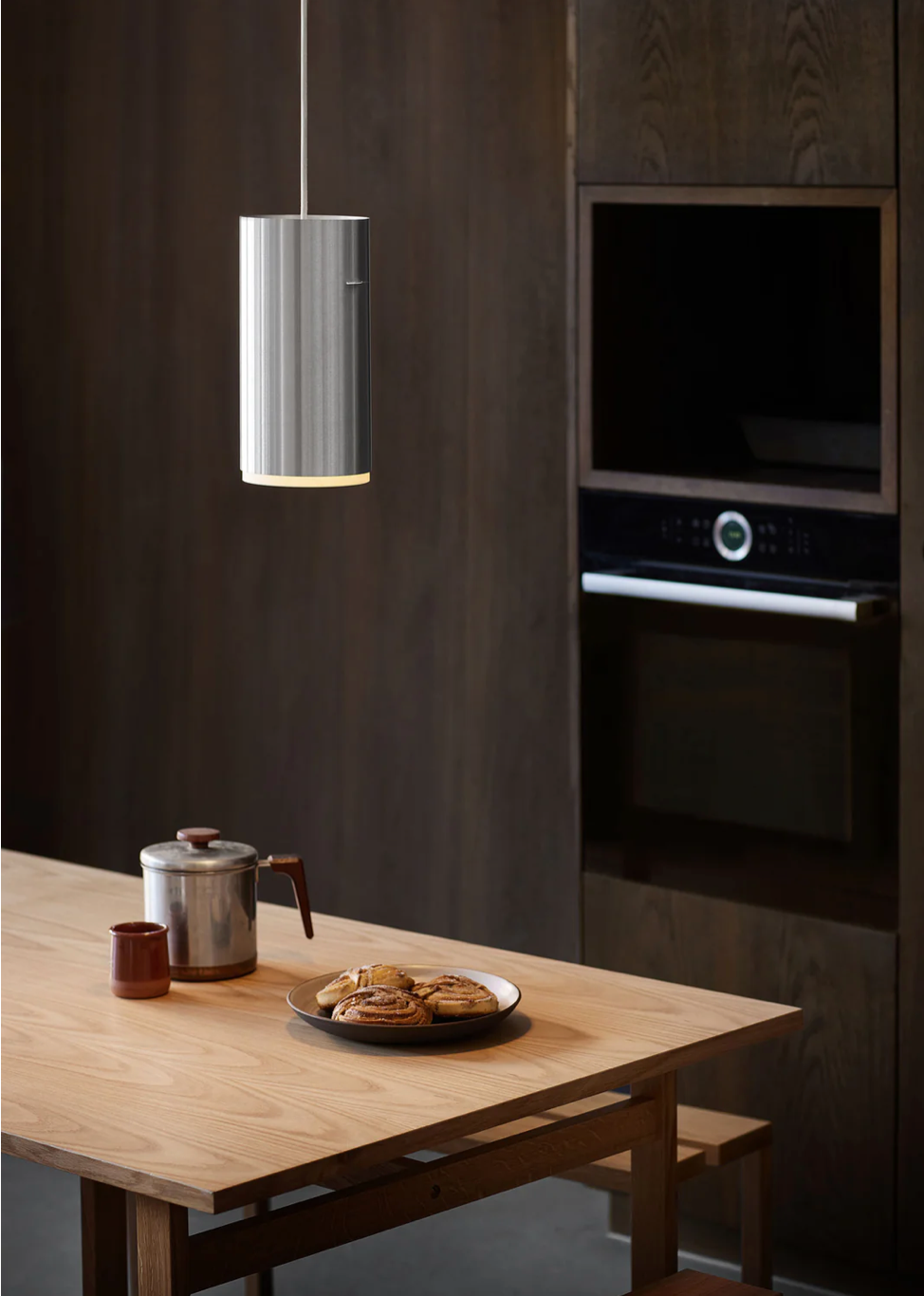 Tube Pendant Brushed Aluminium Large