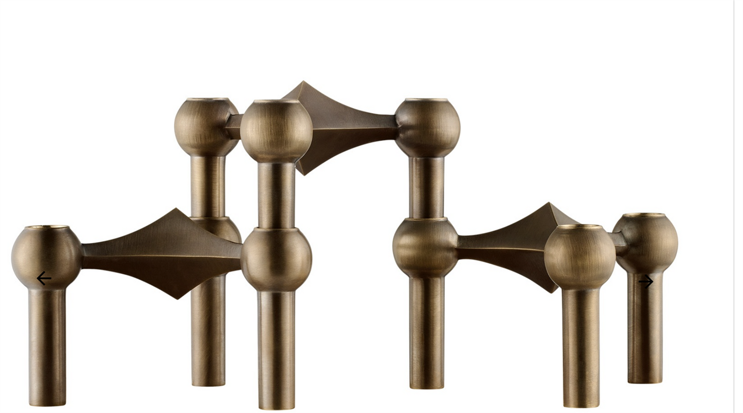 Nagel bronsert messing lysestake