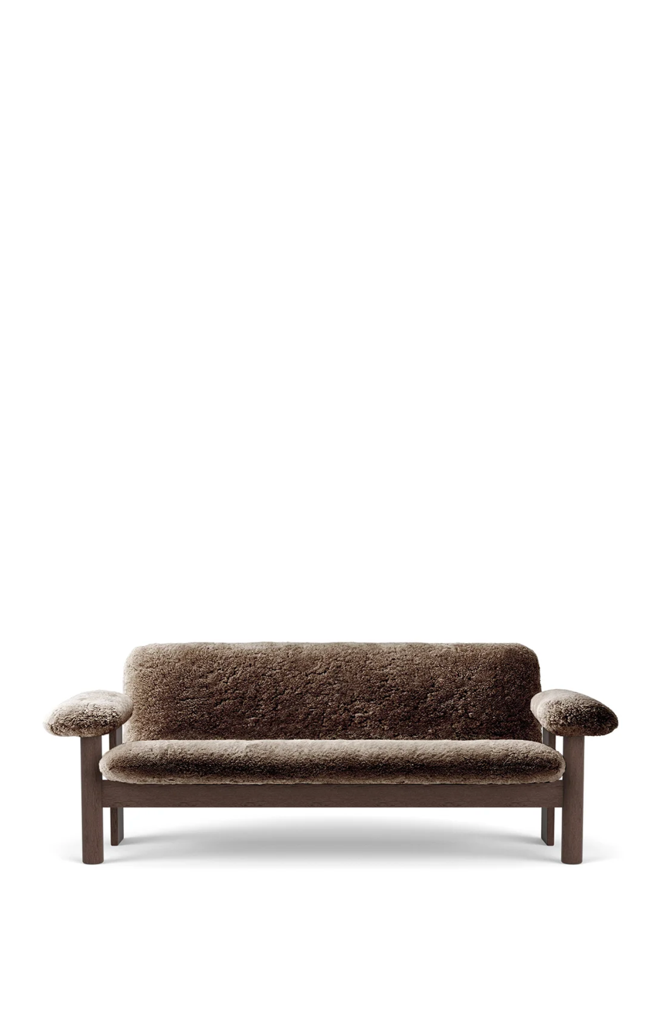 BRASILIA SOFA, SHEEPSKIN SHARAH/ DARK STAINED OAK