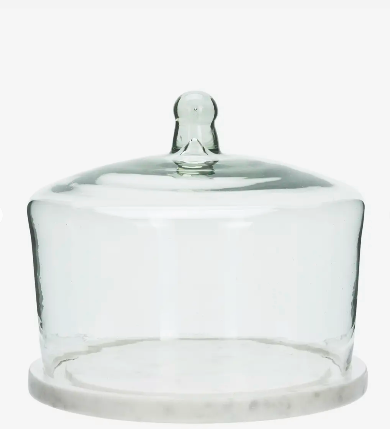 Glass cover w/ marble D:20x17 cm