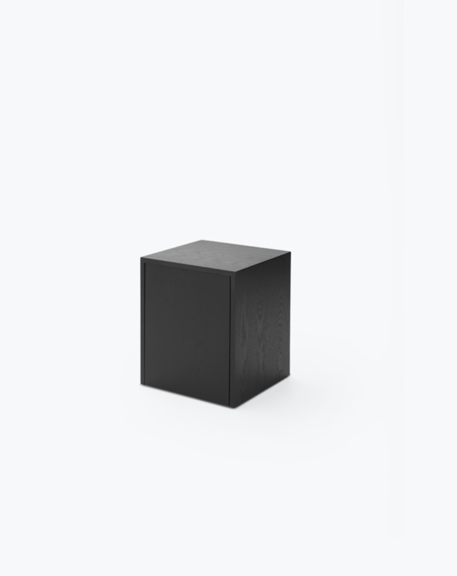 Mass Side Table w. Drawer Black H 470 x W: 400 x D: 400 mm