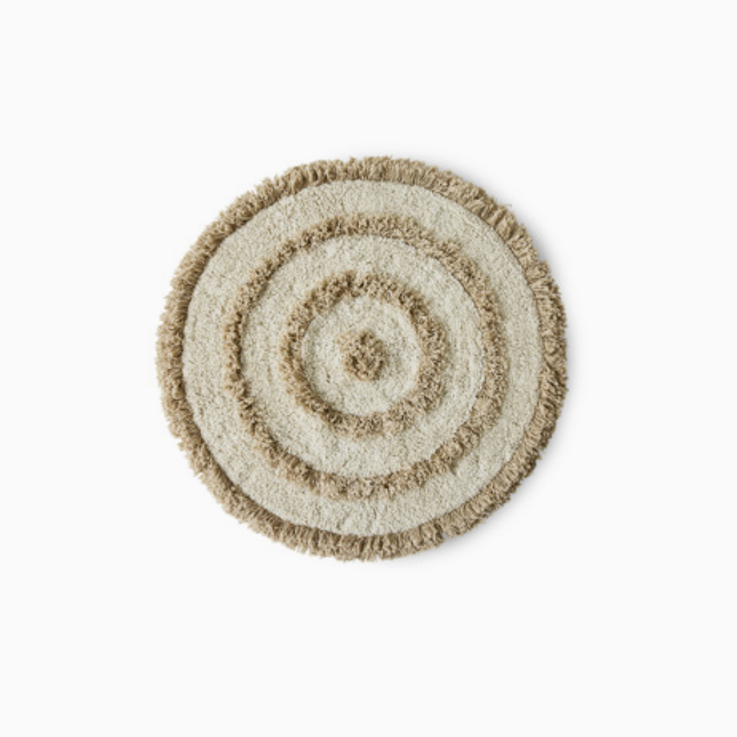 Bath mat cream/greenbeige 80cm