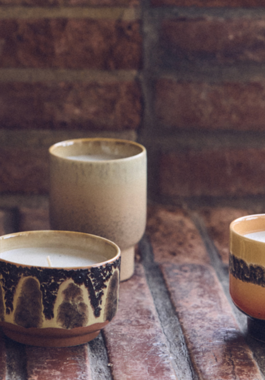 70s ceramics: small scented candle Vancouver