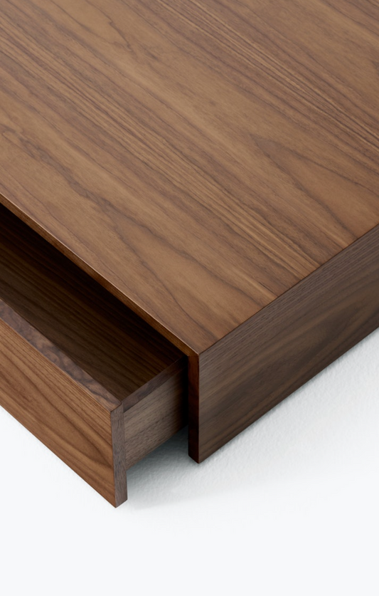 Mass Wide Coffee Table w. Drawer  Walnut   H210 x W 1030 x D720