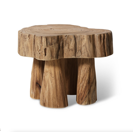 Log wooden stool
