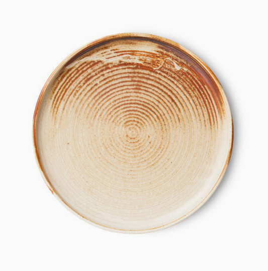 Chefs ceramics side plate rustic cream brown