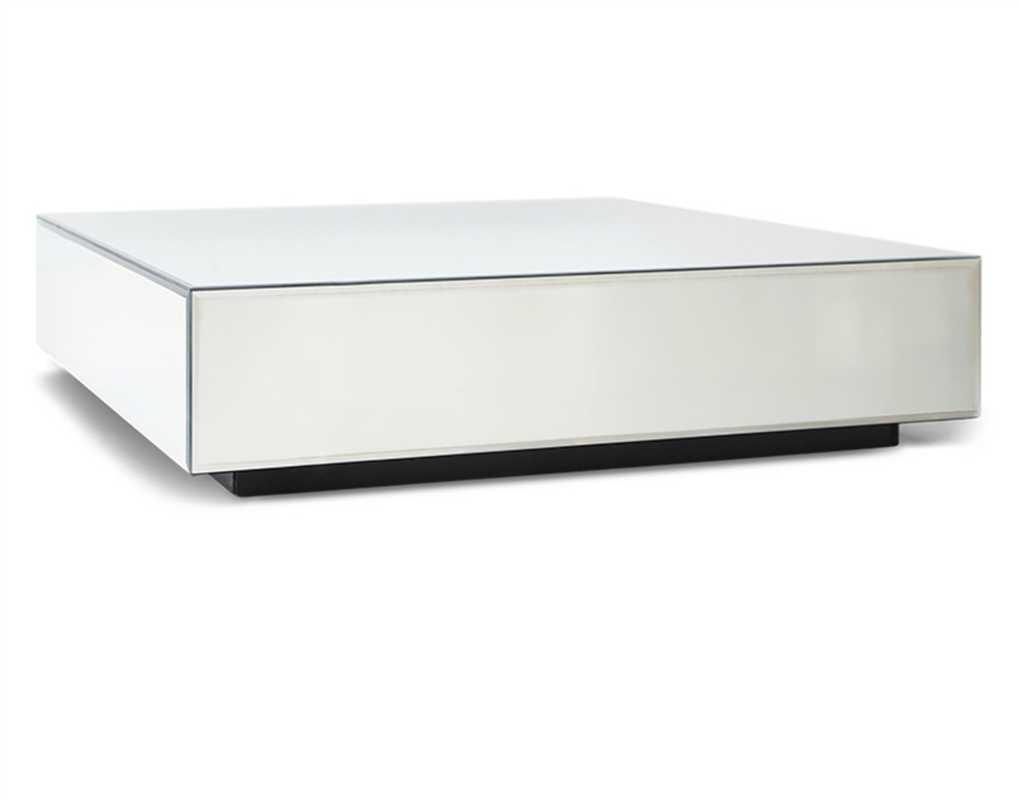 Mirror block coffee table clear, 90x90cm