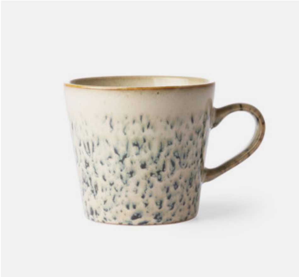 70s ceramics: cappuccino mug, hail
