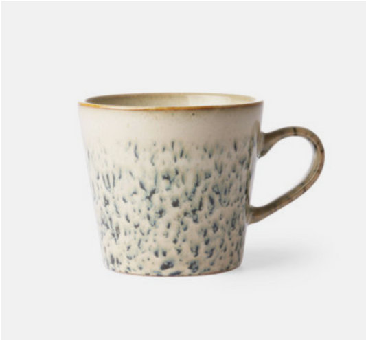 70s ceramics: cappuccino mug, hail