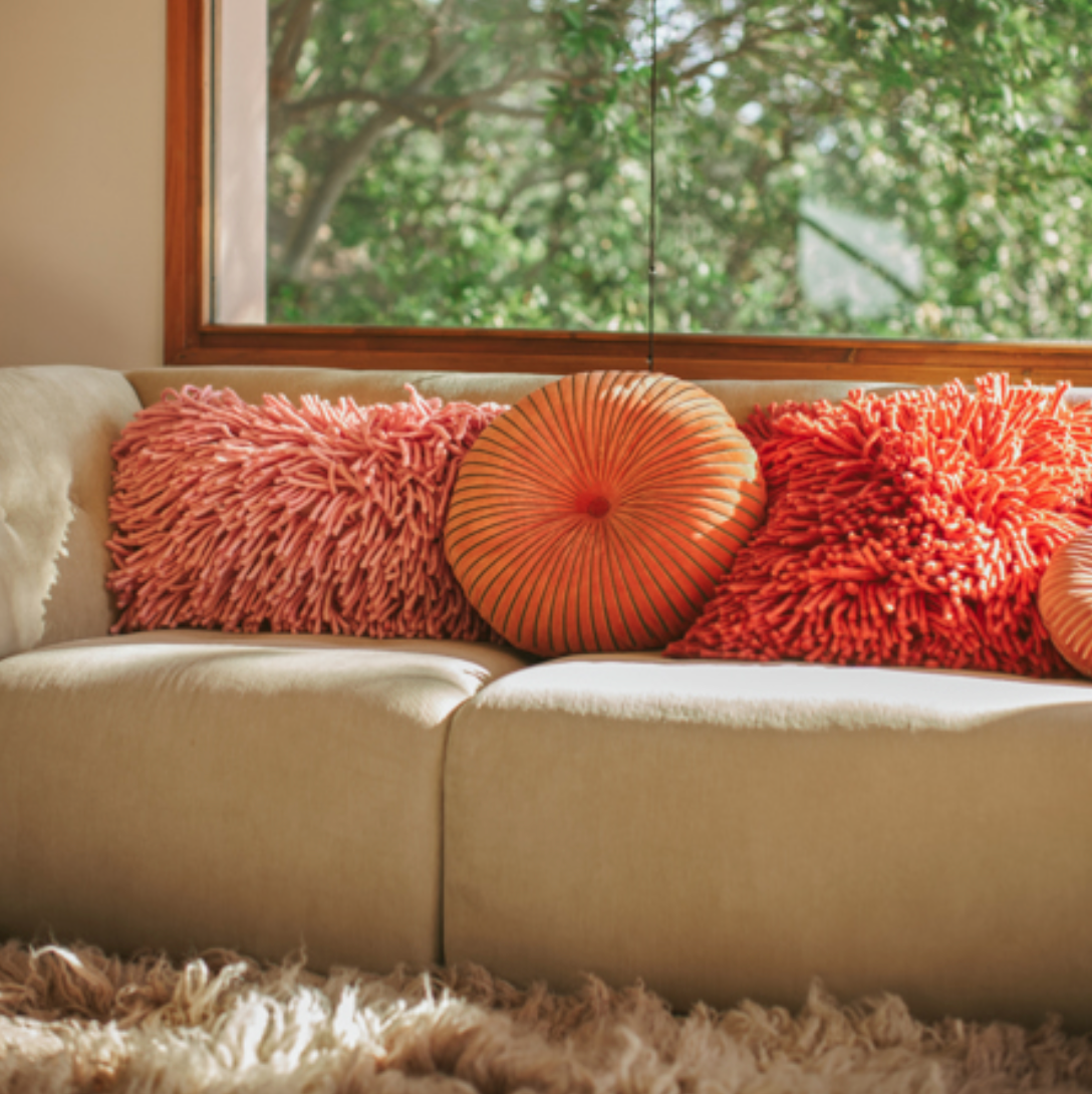 Round ripple cushion sienna ø50cm