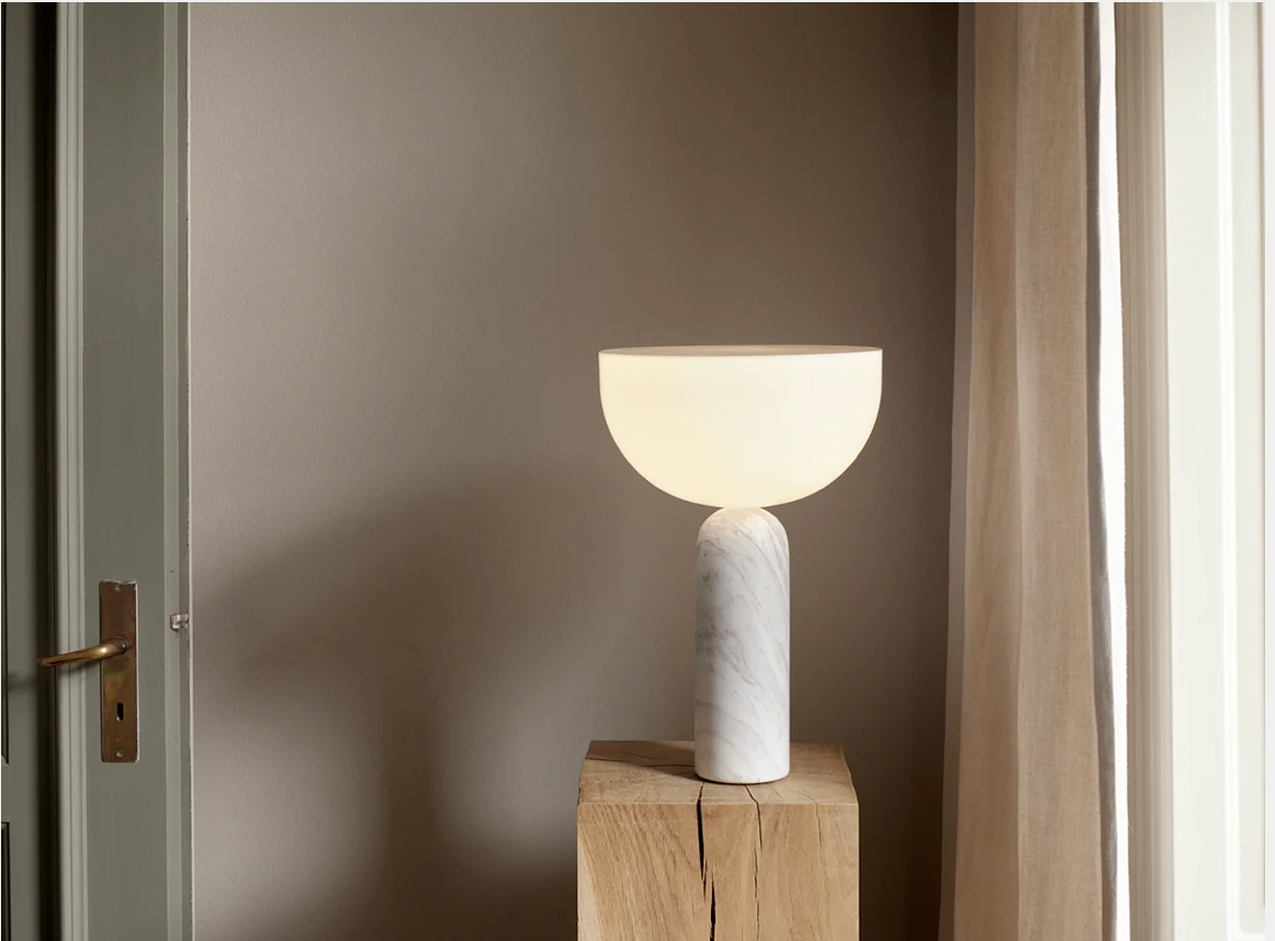 Kizu Table Lamp Large White Marble