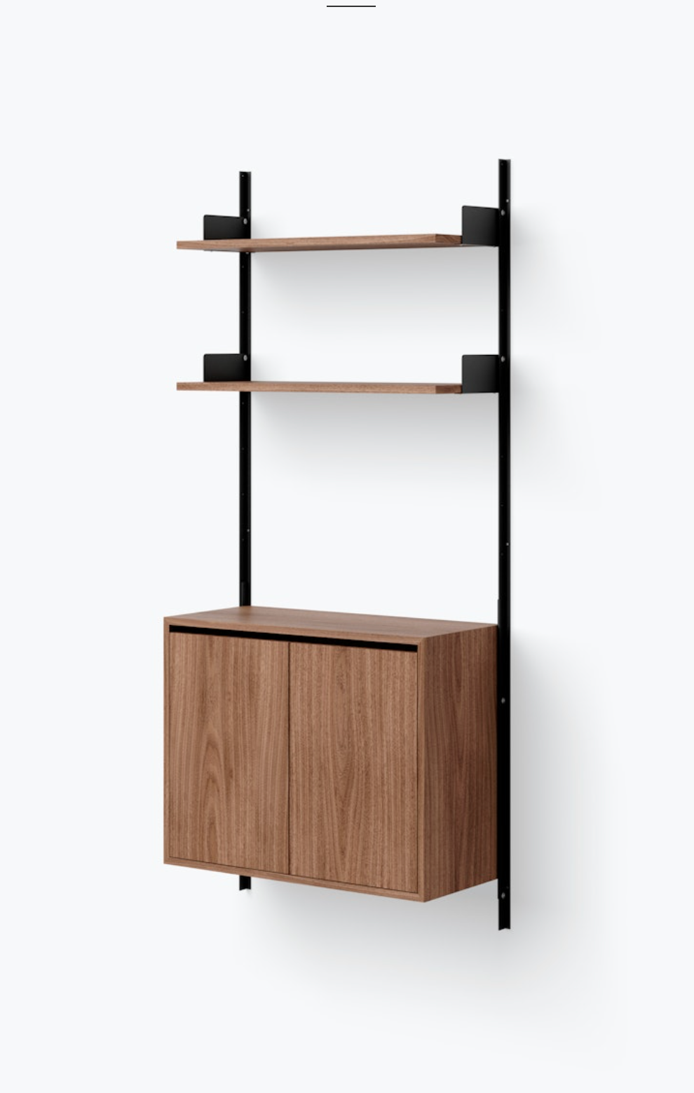 Wall Shelf 1900 Cabinet Tall w. Doors black/walnut