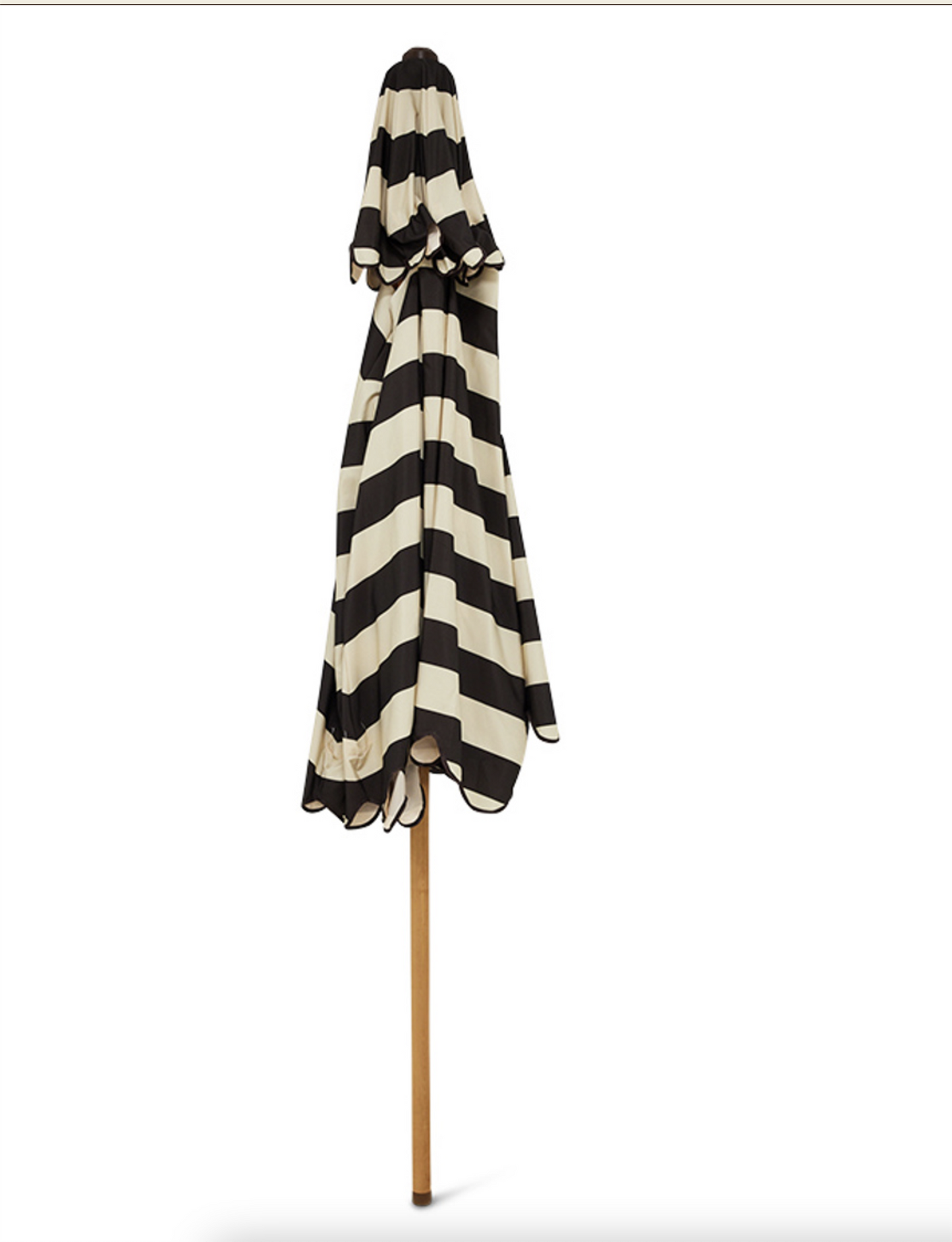 Striped patio umbrella stracciatella