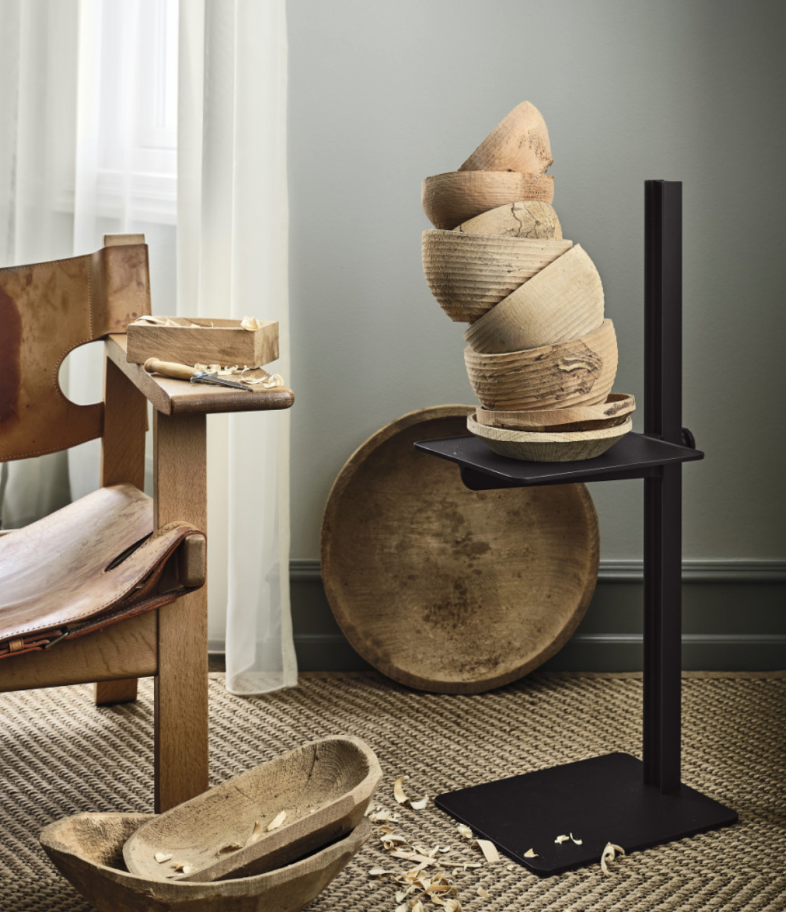 Museum side table dark brown