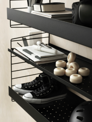 metal shelf high edge black 78x30