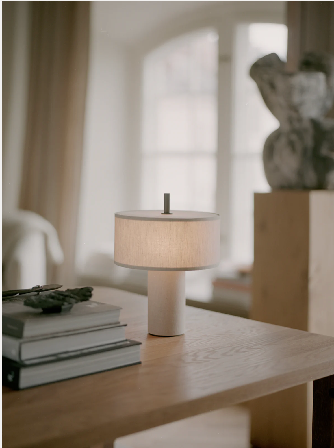 Margin Portable Table Lamp Beige Canvas