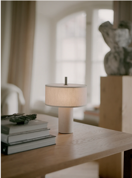 Margin Portable Table Lamp Beige Canvas
