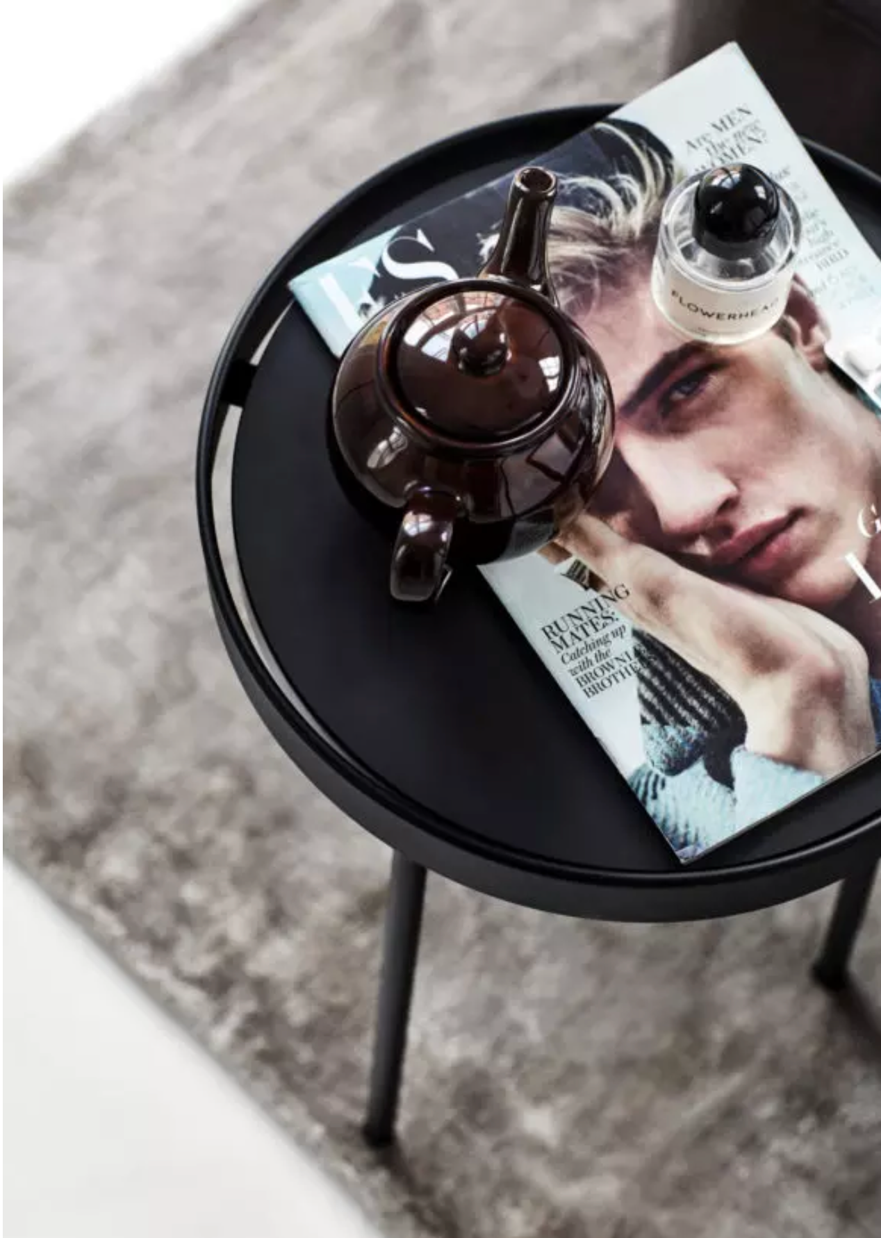 Stilk coffee table small /black ø 34 h 34