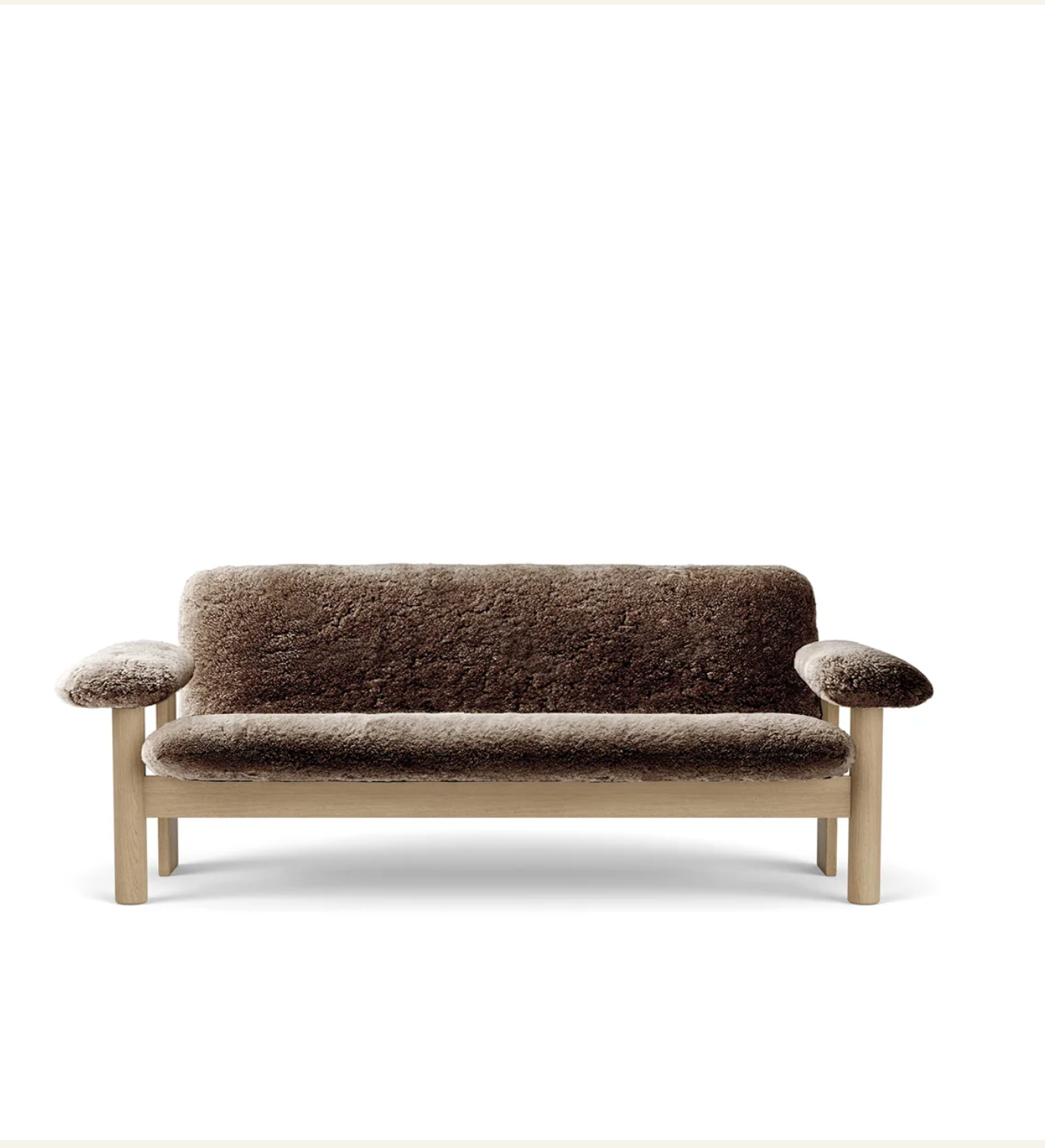BRASILIA SOFA, SHEEPSKIN SHARAH/ NATURAL OAK