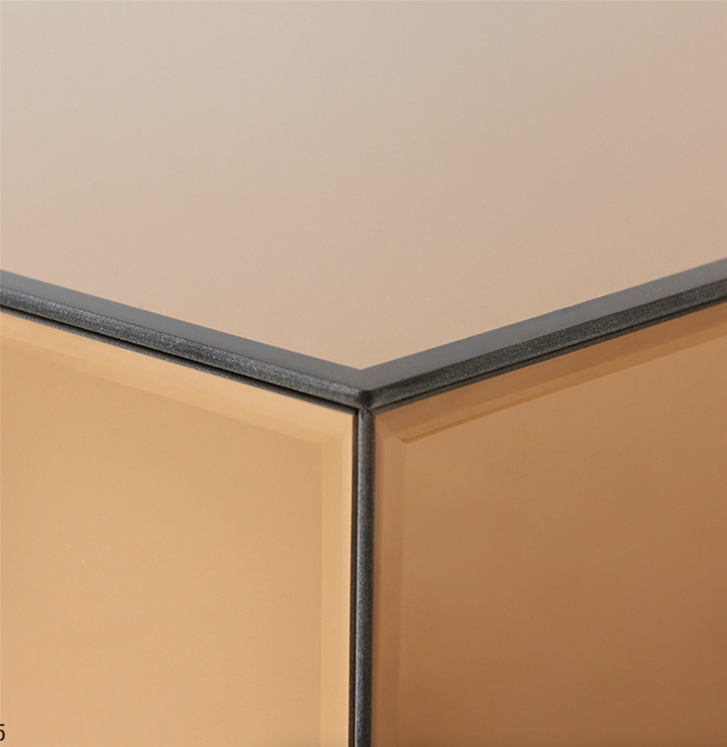 Mirror block coffee table smokey brown, 80x55cm