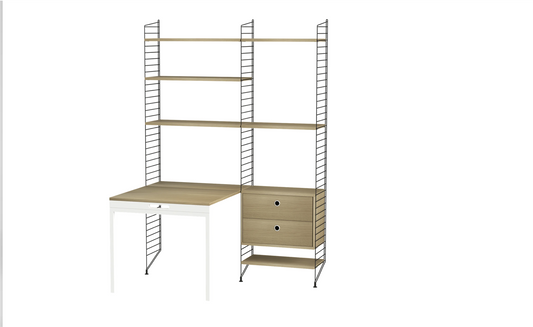 Workspace E. Black/Oak 140 cm