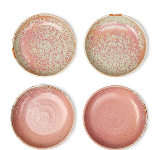 home chefs ceramics deep plate rustic pink