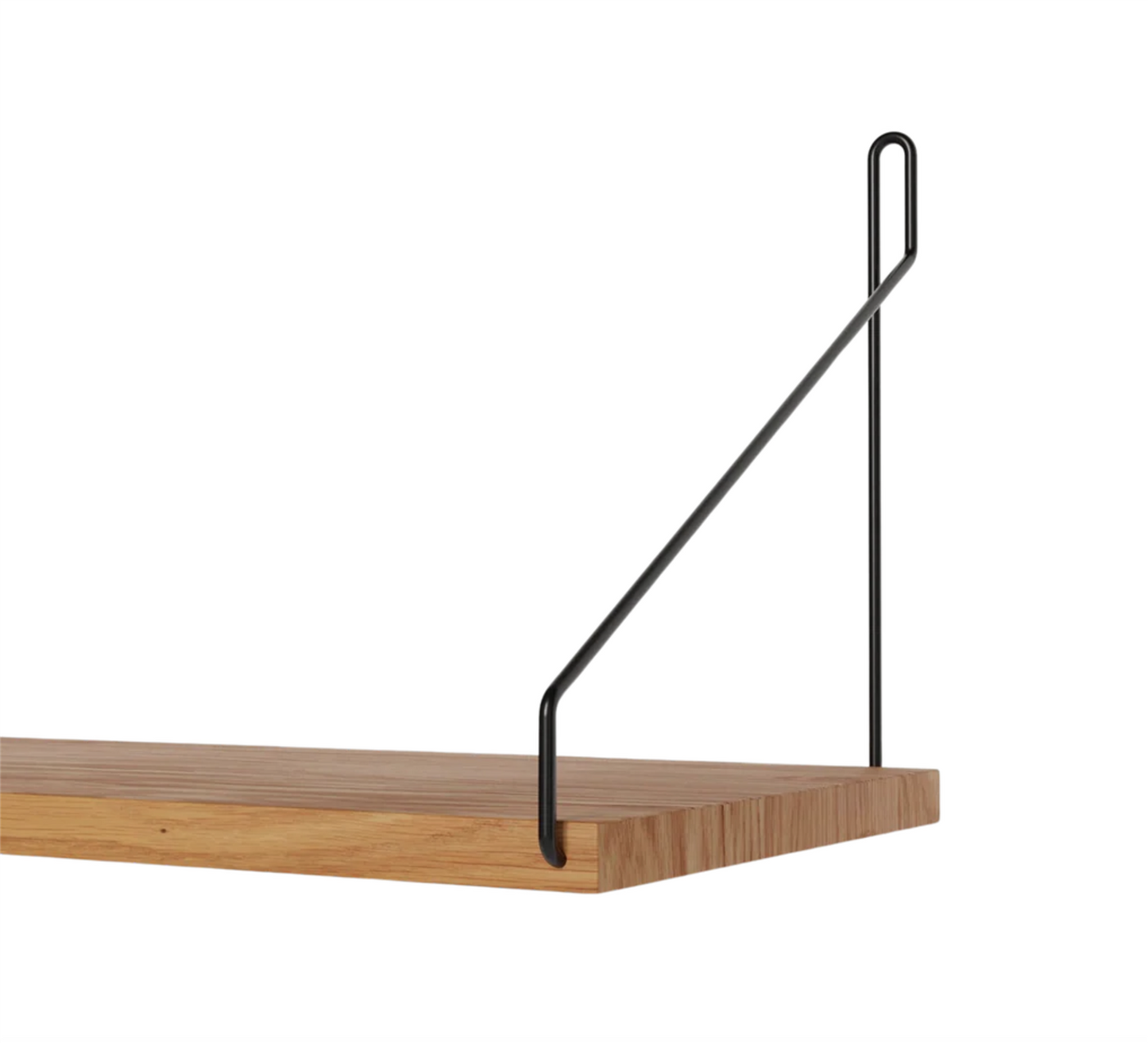 Single Shelf Natural Oak/ black B 40 D 20 cm