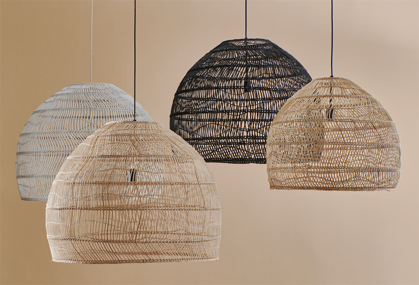 Wicker lamp black 60cm