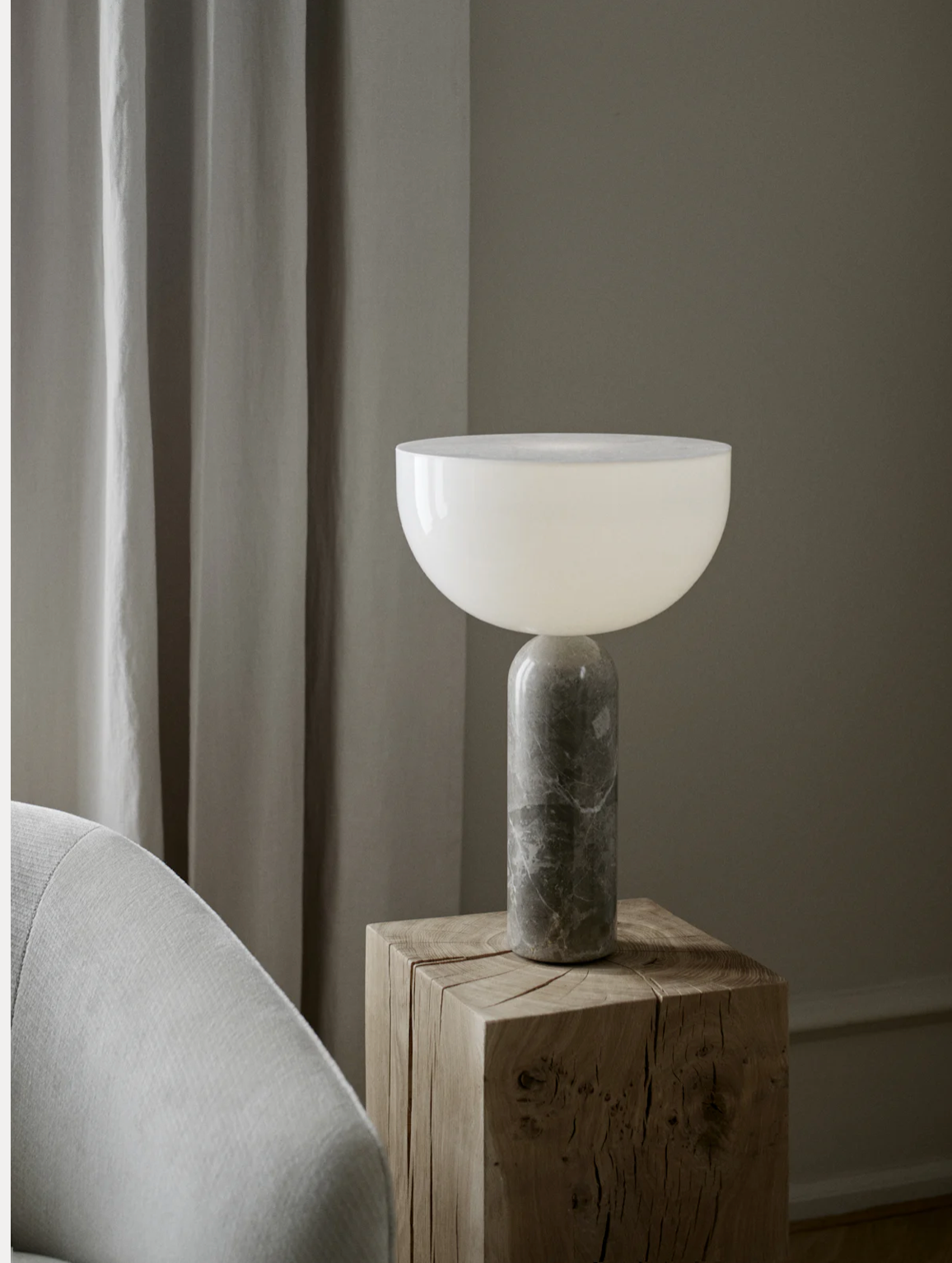 Kizu Table Lamp Large Gris du Marais Marble