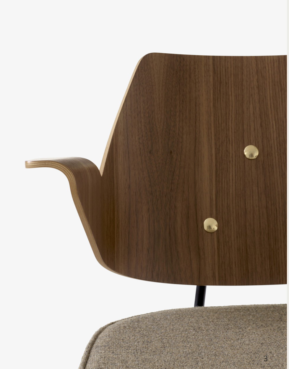 RFH Armchair RD7. Walnut and beech veneer & Hallingdal 227