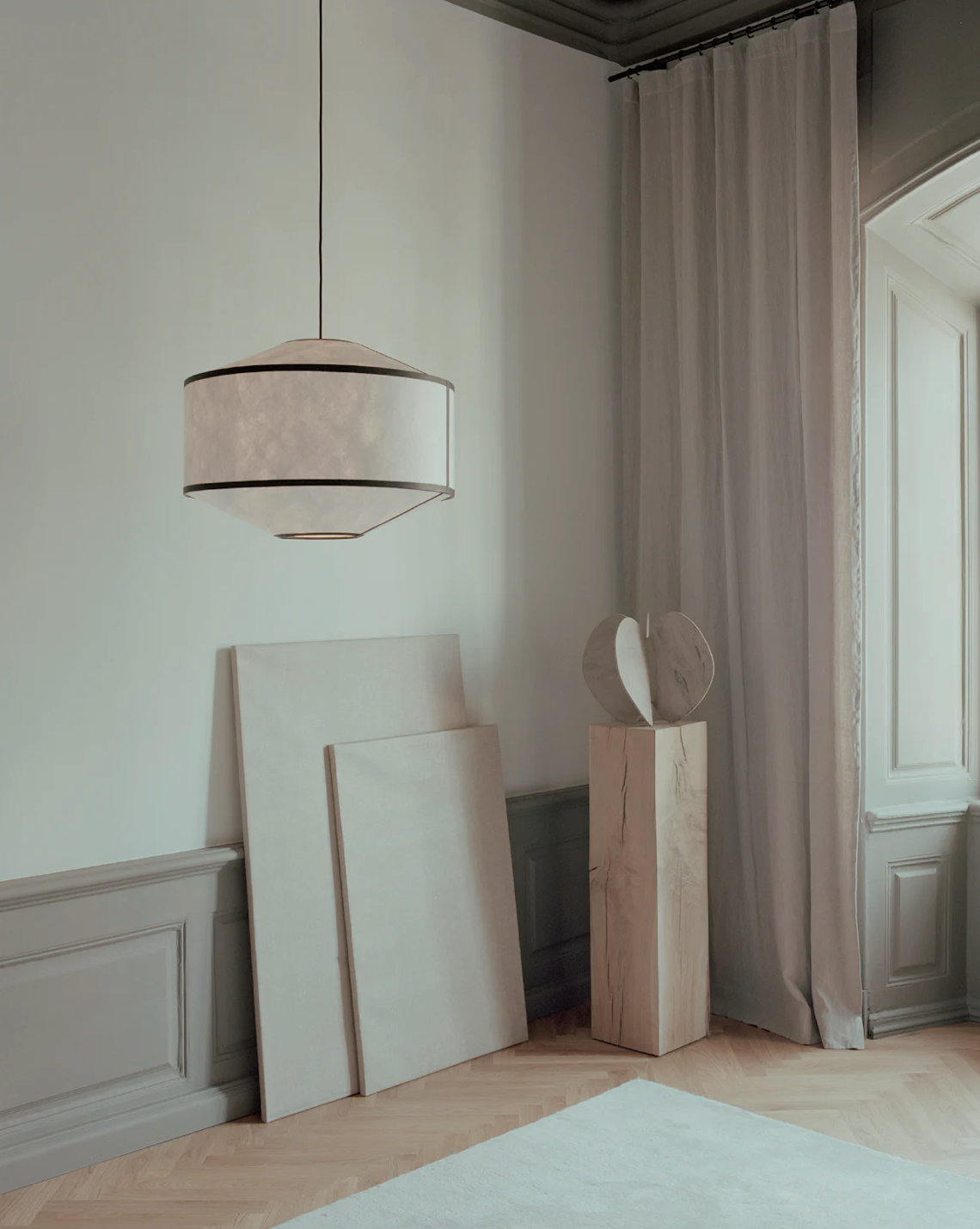 Kite Pendant Lamp Ø65 White and Black Tyvek