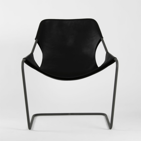 Paulistano Stol - Matt sort skinn & sort understell