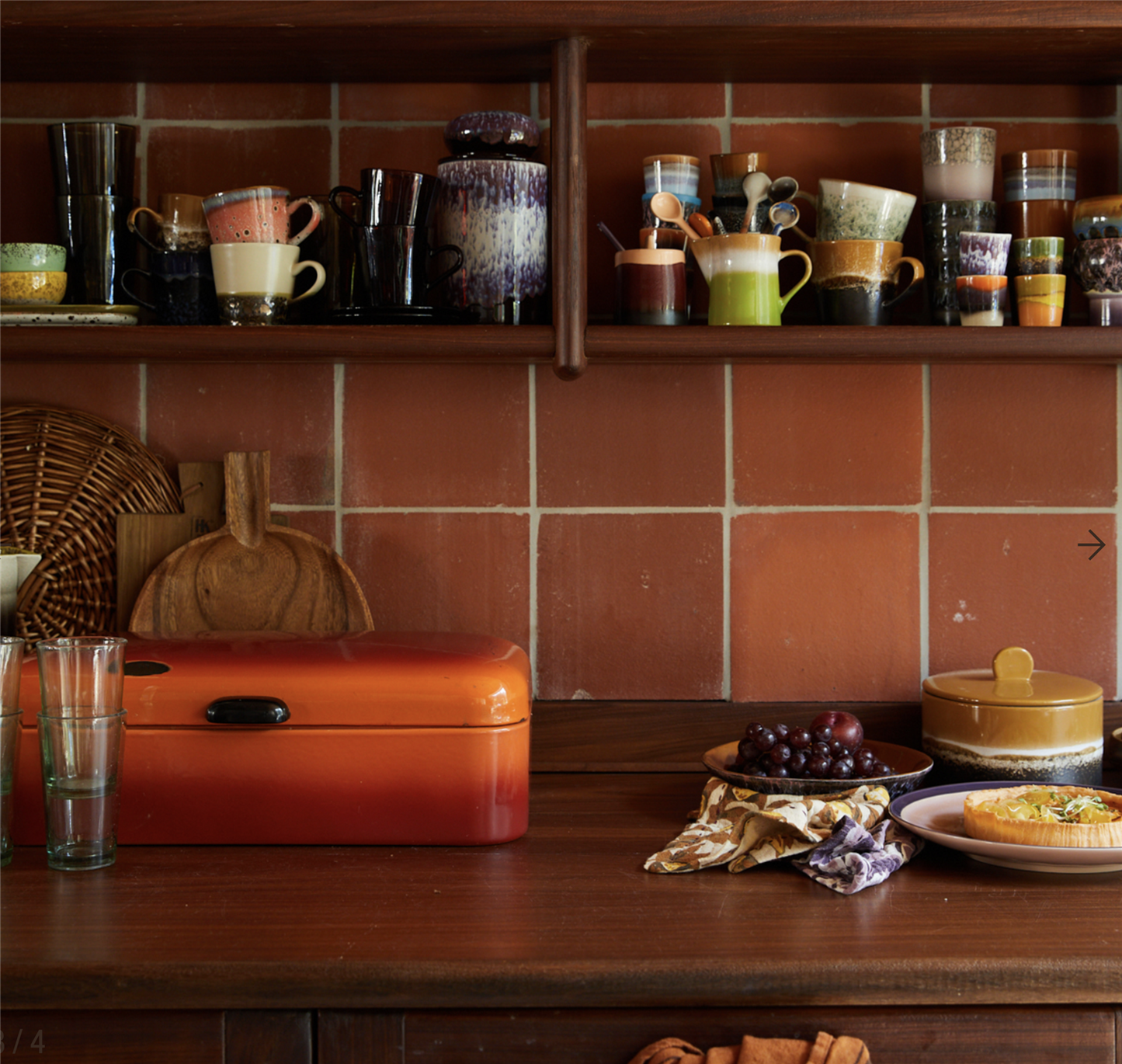 70s ceramics: egg cups granite, set of 4