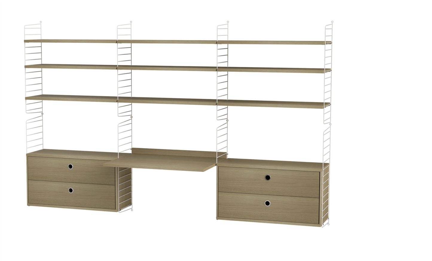 Workspace F White/Oak 240 cm