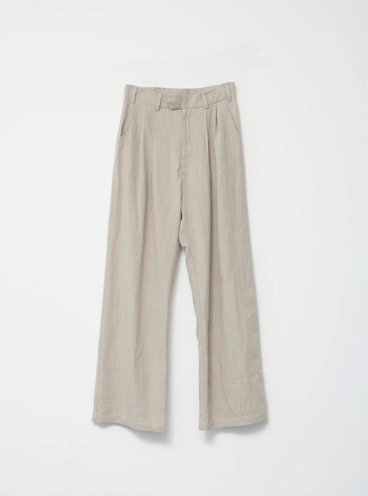 Linen wide box pants nature size 1