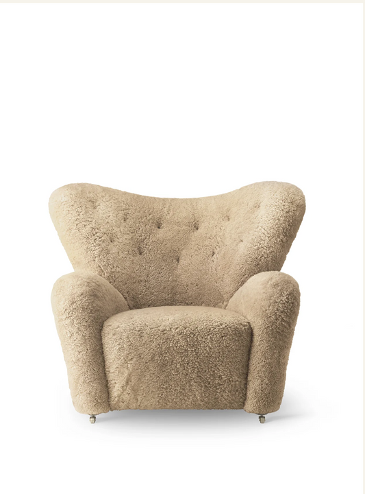 THE TIRED MAN LOUNGE CHAIR, SHEEPSKIN HONEY