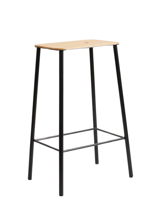 Adam Stool  Black/oak H 65