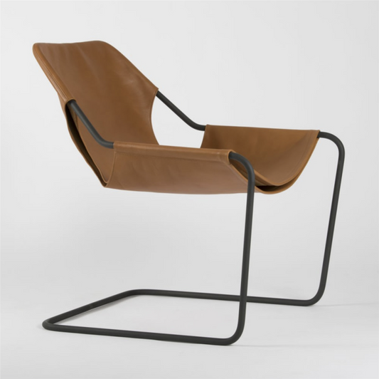 Paulistano Stol - Wiskey skinn & sort understell