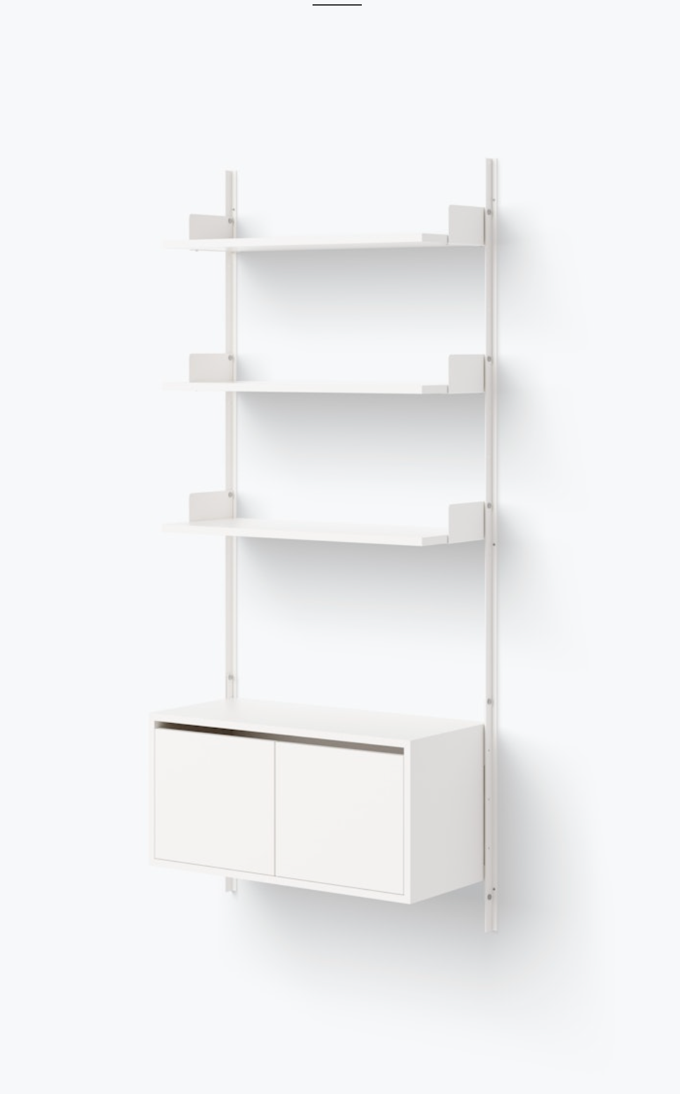 Wall Shelf 1900 Cabinet Low w. Doors white/white